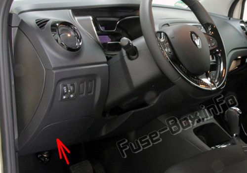 Sigortaların yolcu kabinindeki yeri: Renault Captur (2013-2019)