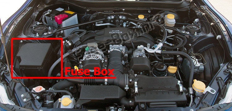 Sigortaların motor bölmesindeki yeri: Scion FR-S (2012-2016)