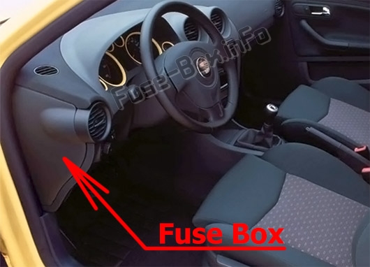 Sigortaların yolcu bölmesindeki yeri: Seat Ibiza (Mk3 / 6L; 2002-2007)