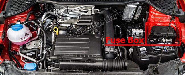Motor bölmesindeki sigortaların yeri: SEAT Ibiza (2016, 2017)