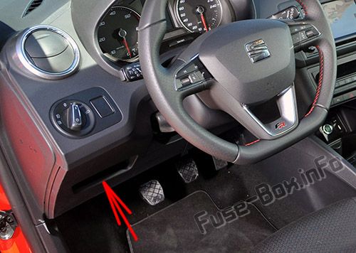 Sigortaların yolcu kabinindeki yeri: SEAT Ibiza (2016, 2017)