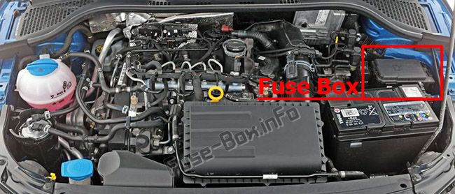 Sigortaların motor bölmesindeki yeri: Skoda Rapid (2016-2019- ..)