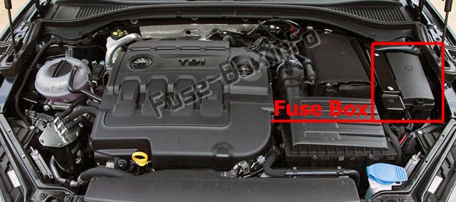 Sigortaların motor bölmesindeki yeri: Skoda Superb (2015-2019)