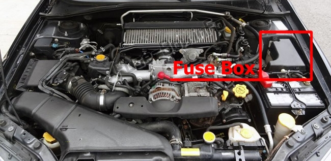 Sigortaların yolcu bölmesindeki yeri: Subaru Impreza (2006-2007)