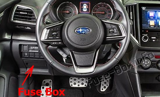 Sigortaların yolcu kabinindeki yeri: Subaru Impreza (2017, 2018, 2019 -...)