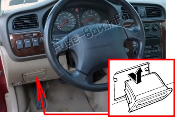 Sigortaların yolcu bölmesindeki yeri: Subaru Outback (1999-2004)