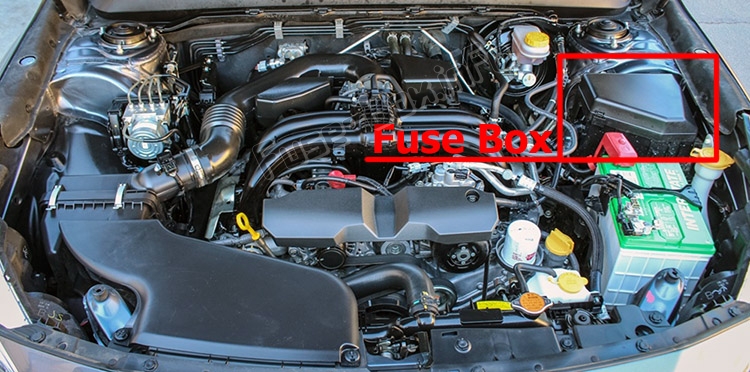 Sigortaların motor bölmesindeki yeri: Subaru Legacy (2015-2019 ..)