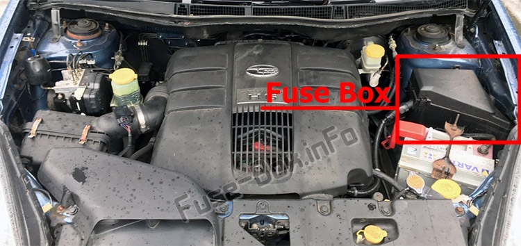 Sigortaların motor bölmesindeki yeri: Subaru Tribeca (2008-2014)