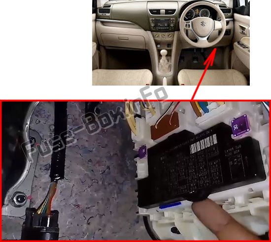 Sigortaların yolcu bölmesindeki yeri: Suzuki Ertiga (2012-2018)