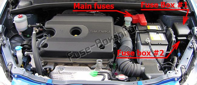 Sigortaların motor bölmesindeki yeri (dizel): Suzuki SX4 (2006-2014)
