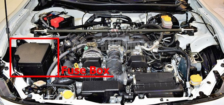 Sigortaların motor bölmesindeki yeri: Toyota 86 / GT86 (2012-2018)