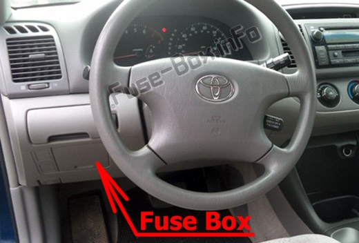 Sigortaların yolcu bölmesindeki yeri: Toyota Camry (XV30; 2002-2006)