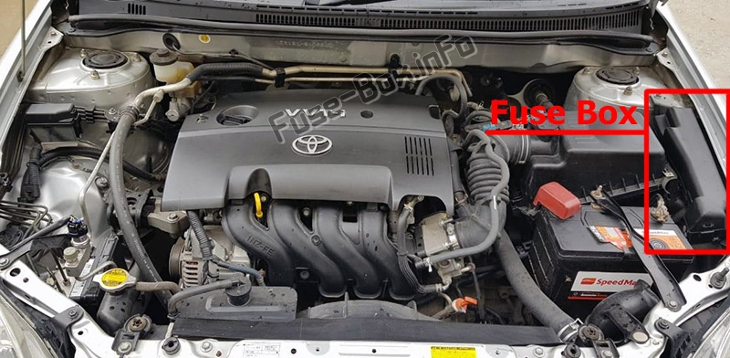 Sigortaların motor bölmesindeki yeri: Toyota Corolla (2003-2008)