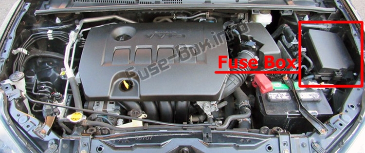 Sigortaların motor bölmesindeki yeri: Toyota Corolla / Auris (E160 / E170 / E180; 2013-2018)