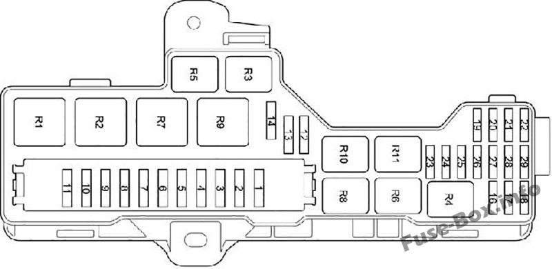 Ek sigorta kutusu (RHD): Toyota HiAce (2014, 2015, 2016, 2017, 2018- ..)