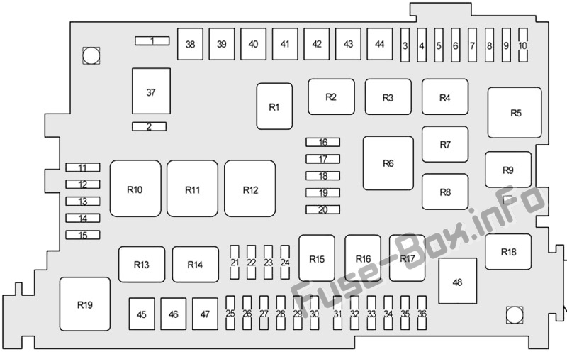 Kaputun altındaki sigorta kutusunun şeması: Toyota Land Cruiser Prado (2002-2009)