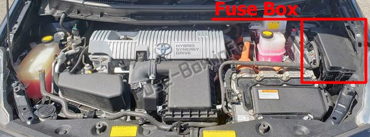 Sigortaların motor bölmesindeki yeri: Toyota Prius V / Prius + / Prius Alpha (2012-2017)