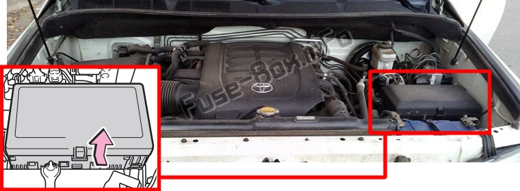 Sigortaların motor bölmesindeki yeri: Toyota Sequoia (2008-2017)