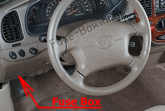 Sigortaların yolcu bölmesindeki yeri: Toyota Tundra (2000-2006)