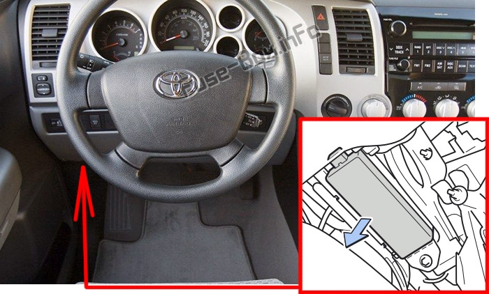Sigortaların yolcu bölmesindeki yeri: Toyota Tundra (2007-2013)