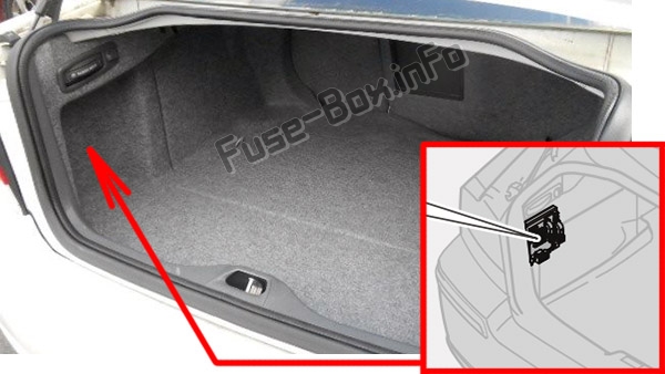 Sigortaların bagaj bölmesindeki yeri: Volvo S60 (2001-2009)
